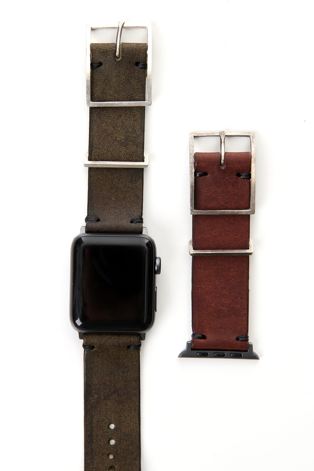 Apple Watch Band - HABANA Leather Smeraldo  - Silver Type 2