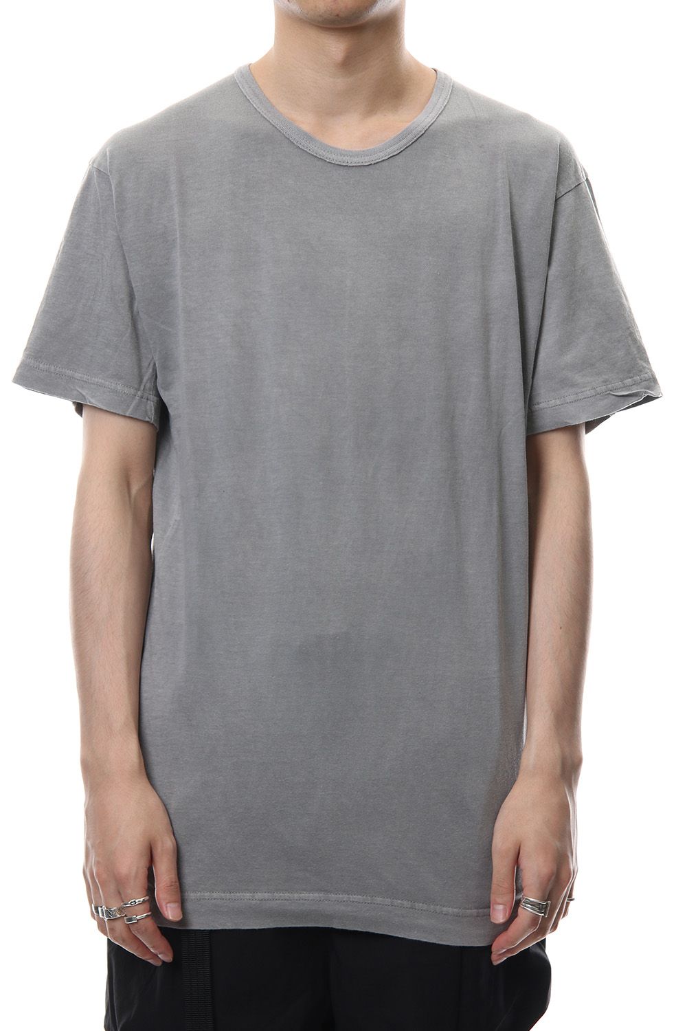 Product Dyeing Back Center Coloring Stitching Short Sleeve T L.Gray × Red