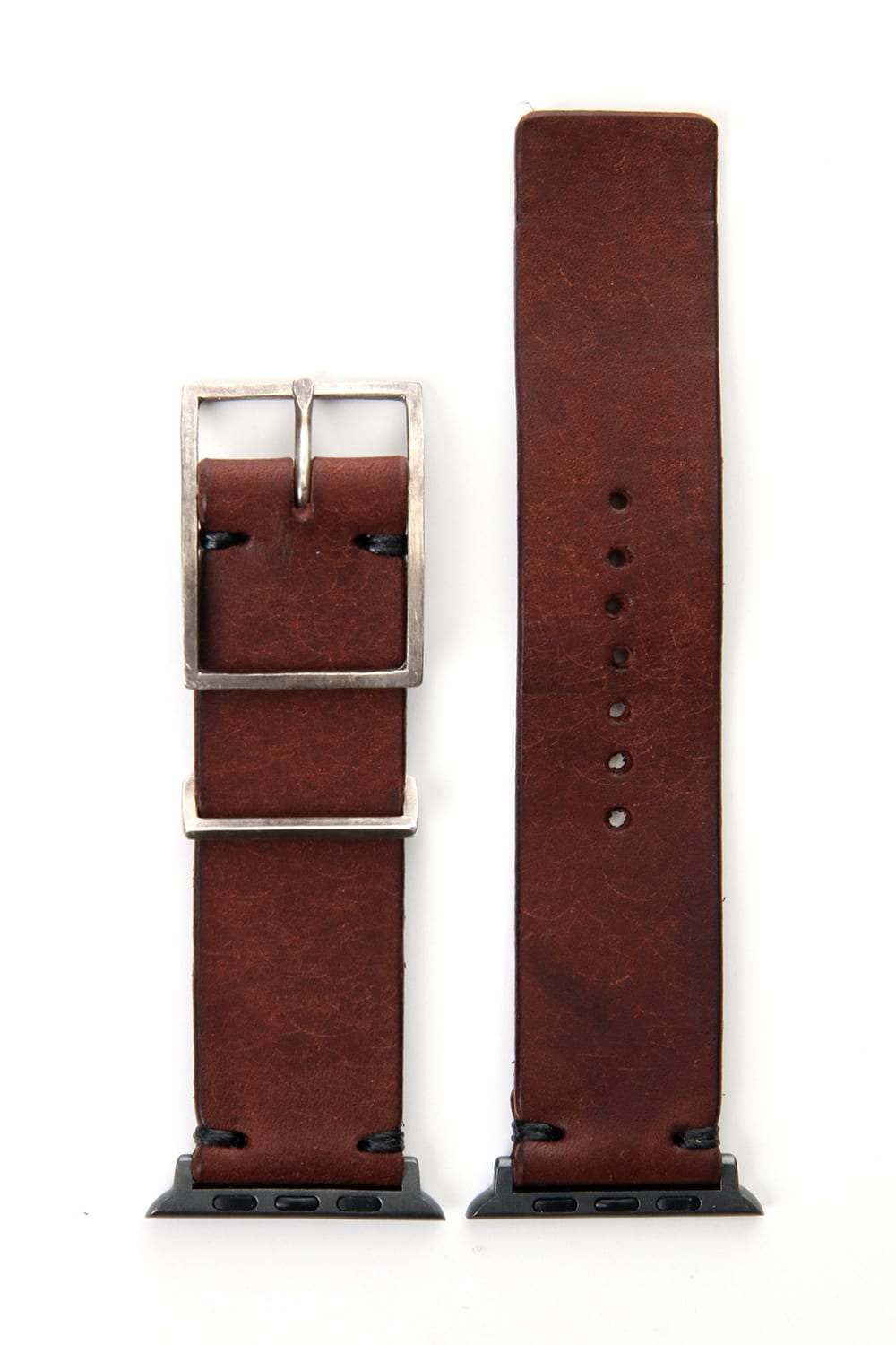 Apple Watch Band - Pueblo Leather TABACCO  - Silver Type 2