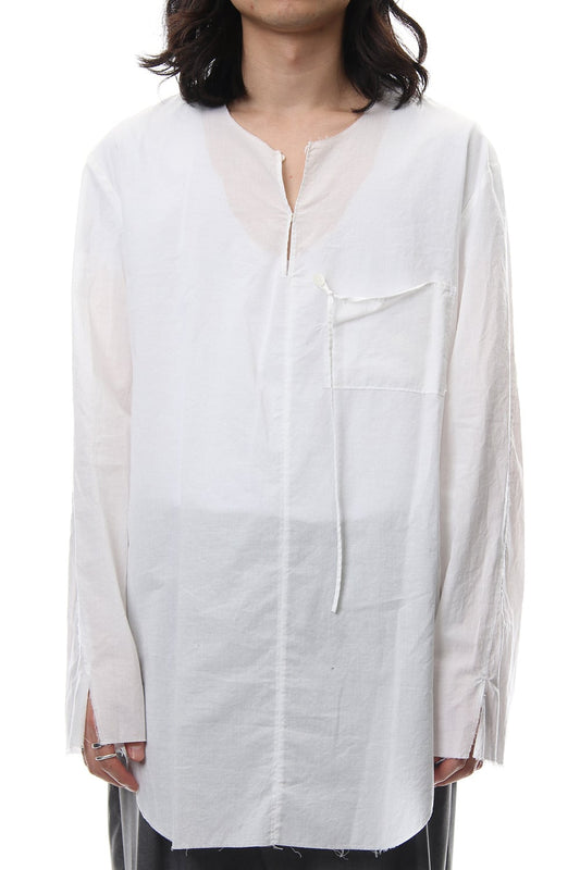 BUTTON & STRING TUNIC WHITE