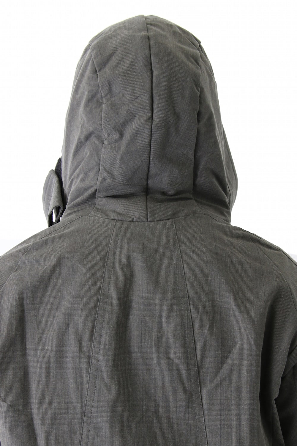 Hooded Jacket Prince of Wales Check Khaki Gray