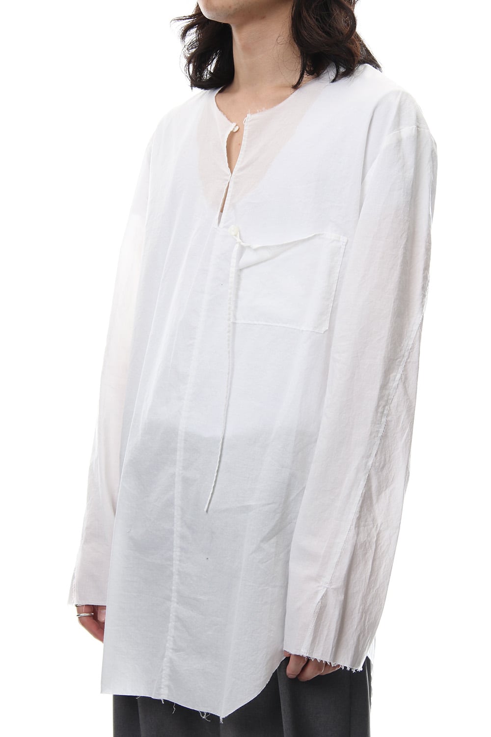 BUTTON & STRING TUNIC WHITE