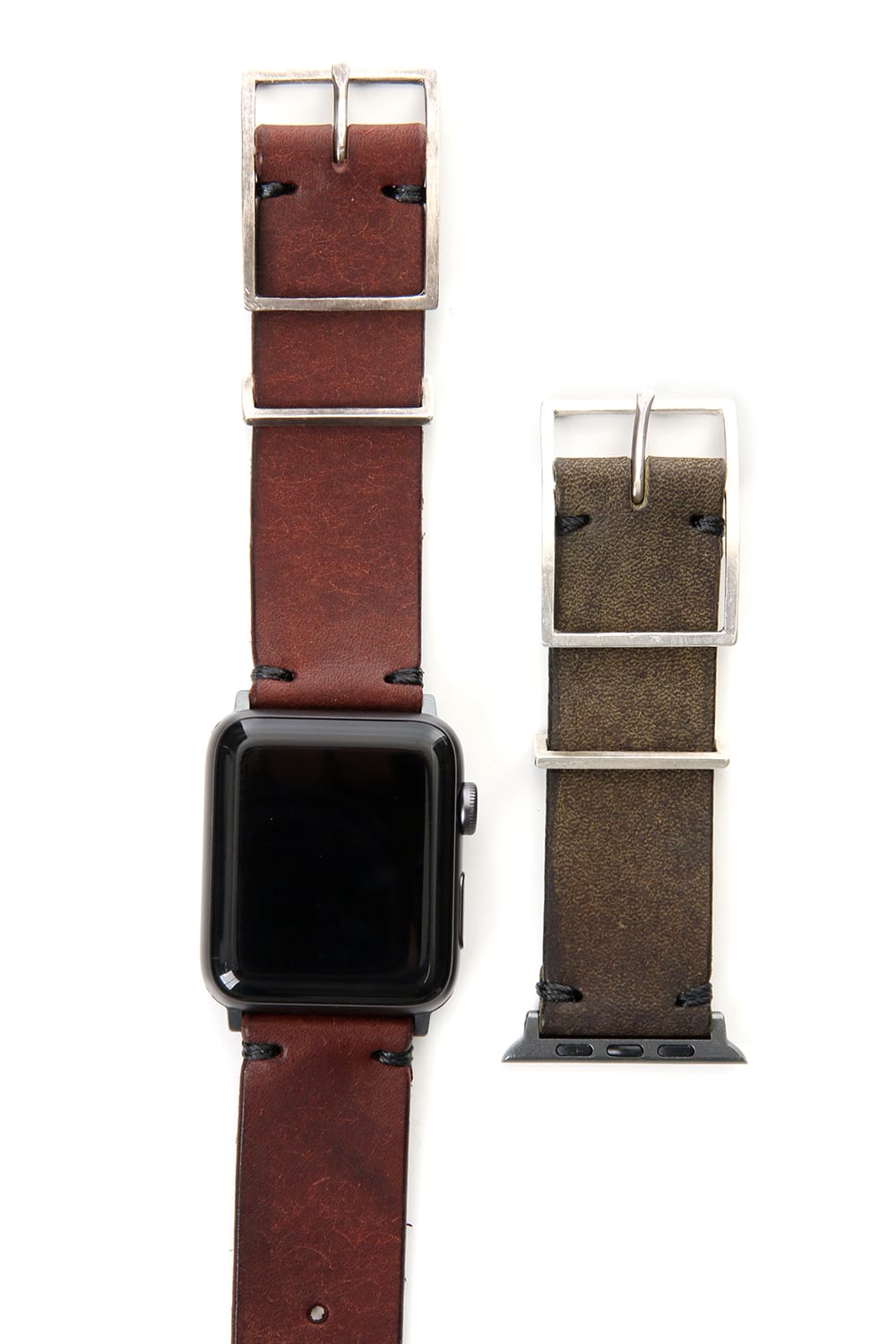 Apple Watch Band - Pueblo Leather TABACCO  - Silver Type 2