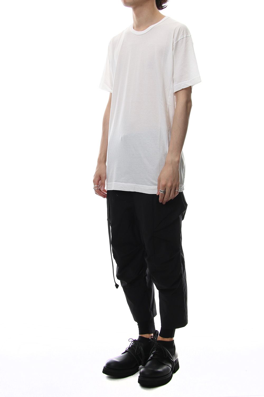 Product Dyeing Back Center Coloring Stitching Short Sleeve T White × Red