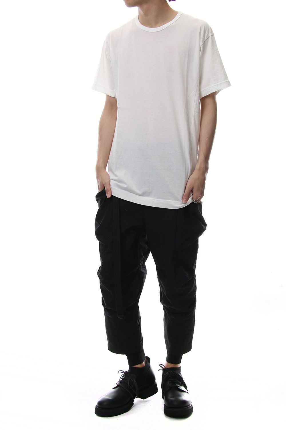 Product Dyeing Back Center Coloring Stitching Short Sleeve T White × Red