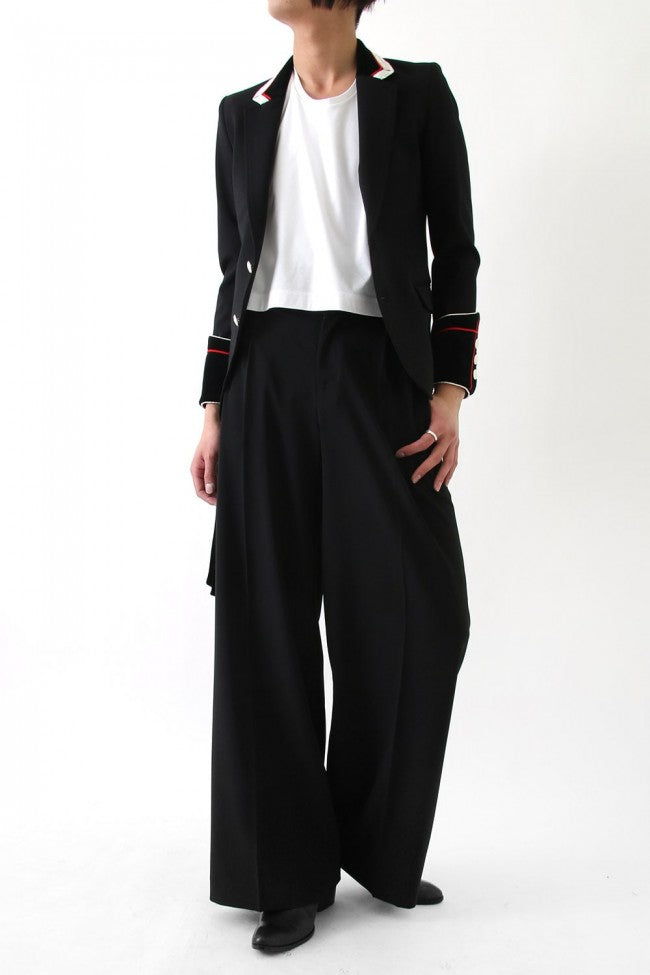 17SS Georgette Stretch High Waist Baggy Pants