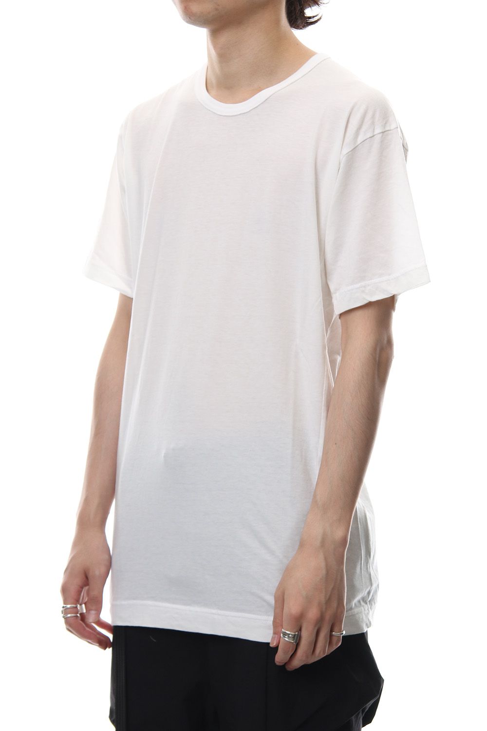 Product Dyeing Back Center Coloring Stitching Short Sleeve T White × Red