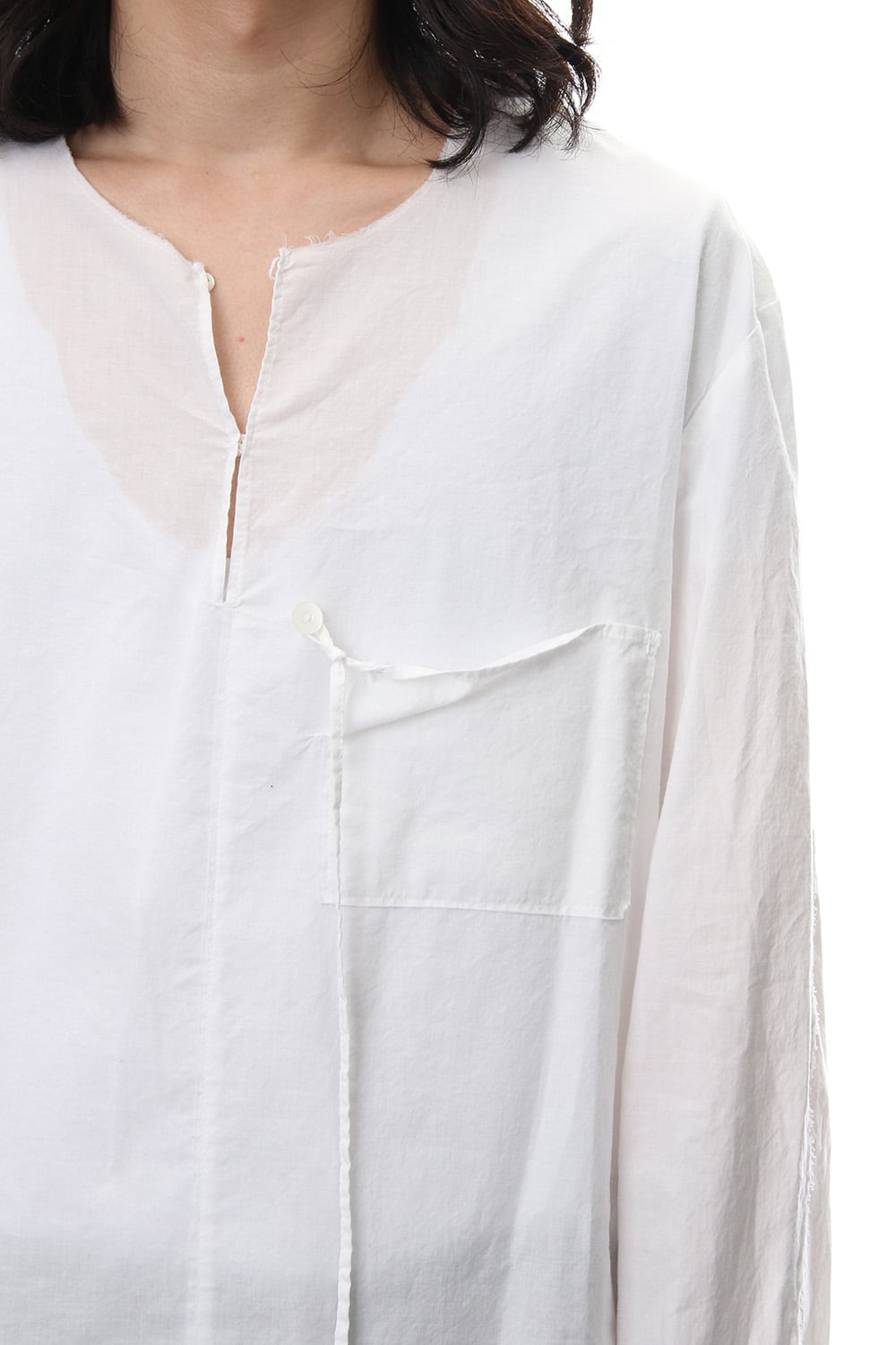 BUTTON & STRING TUNIC WHITE