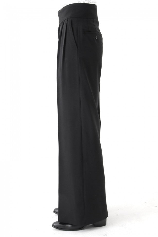 17SS Georgette Stretch High Waist Baggy Pants