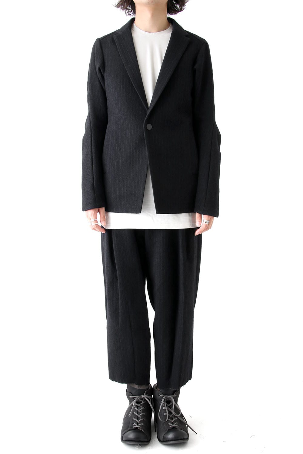 Cropped Pants Wool Stripe