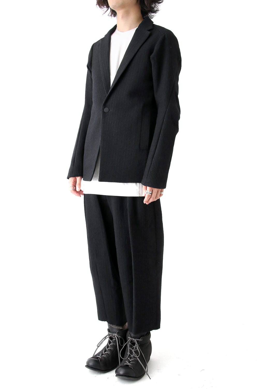 Cropped Pants Wool Stripe