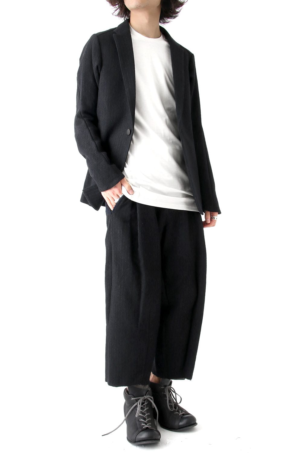 Cropped Pants Wool Stripe