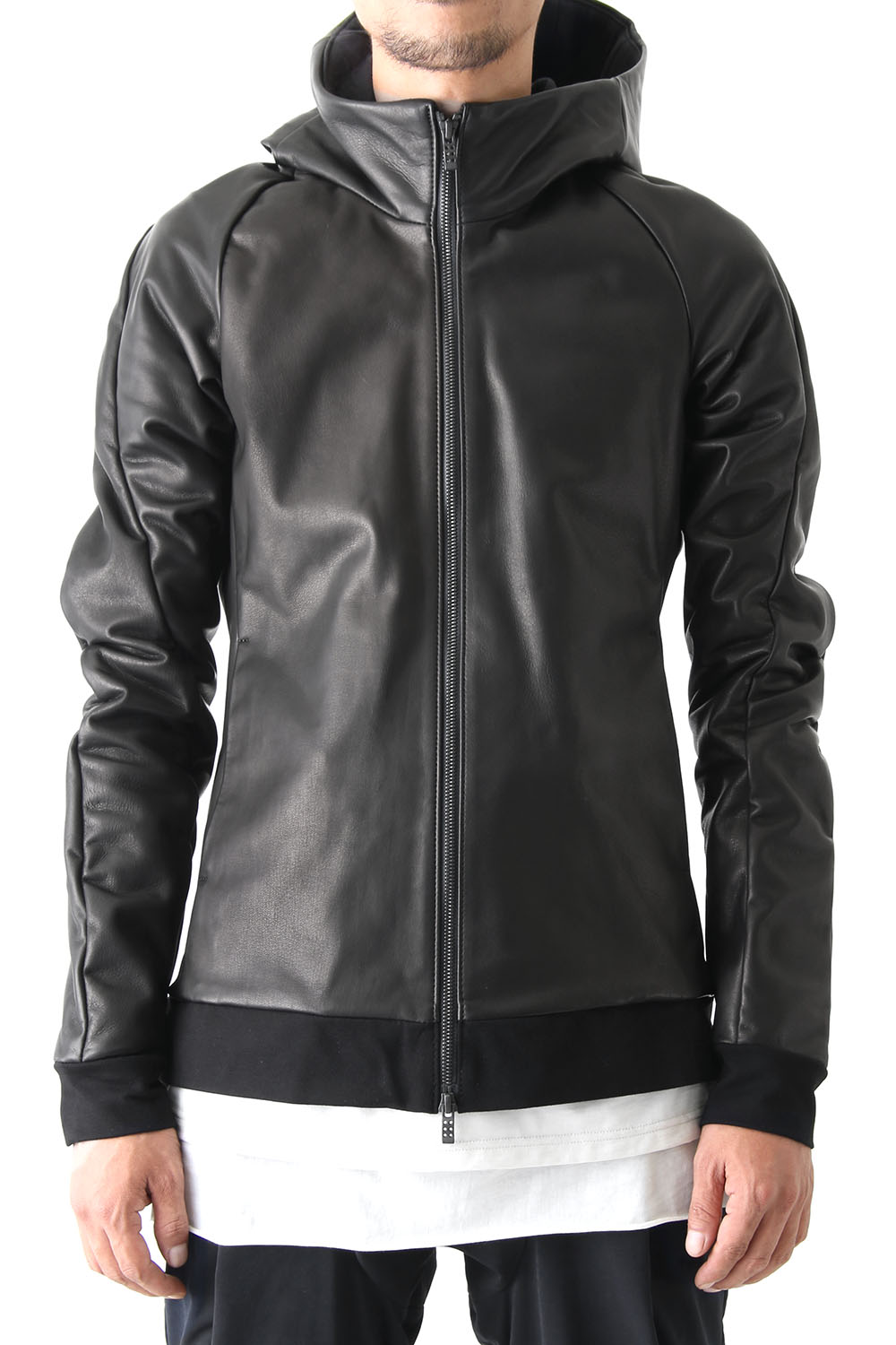 Hooded Jacket Stretch Deer Leather