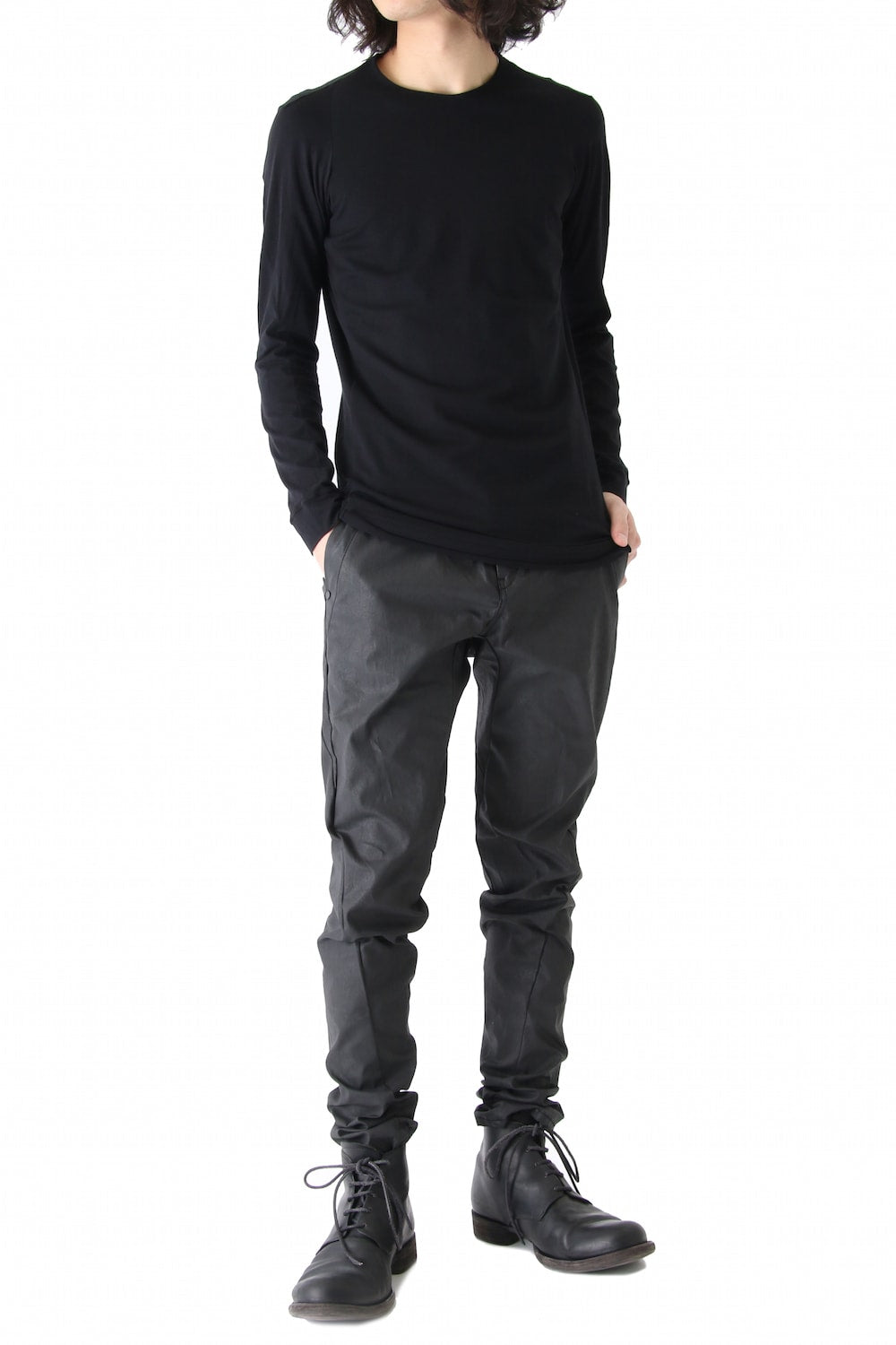 Slim pants    Cotton p.u. finish