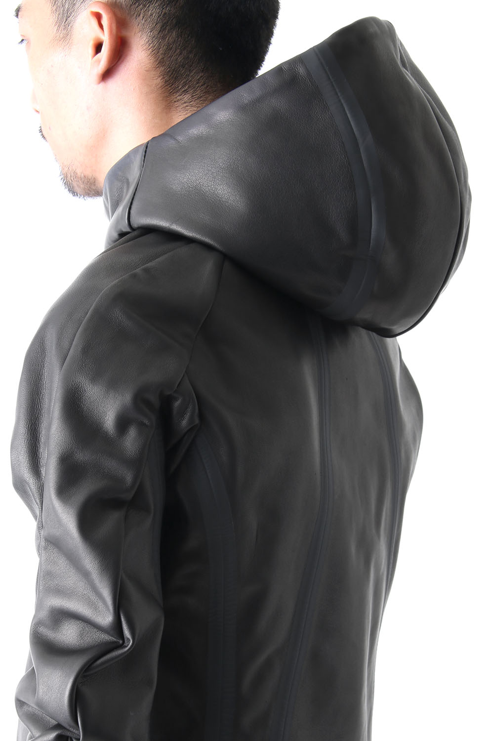 Hooded Jacket Stretch Deer Leather