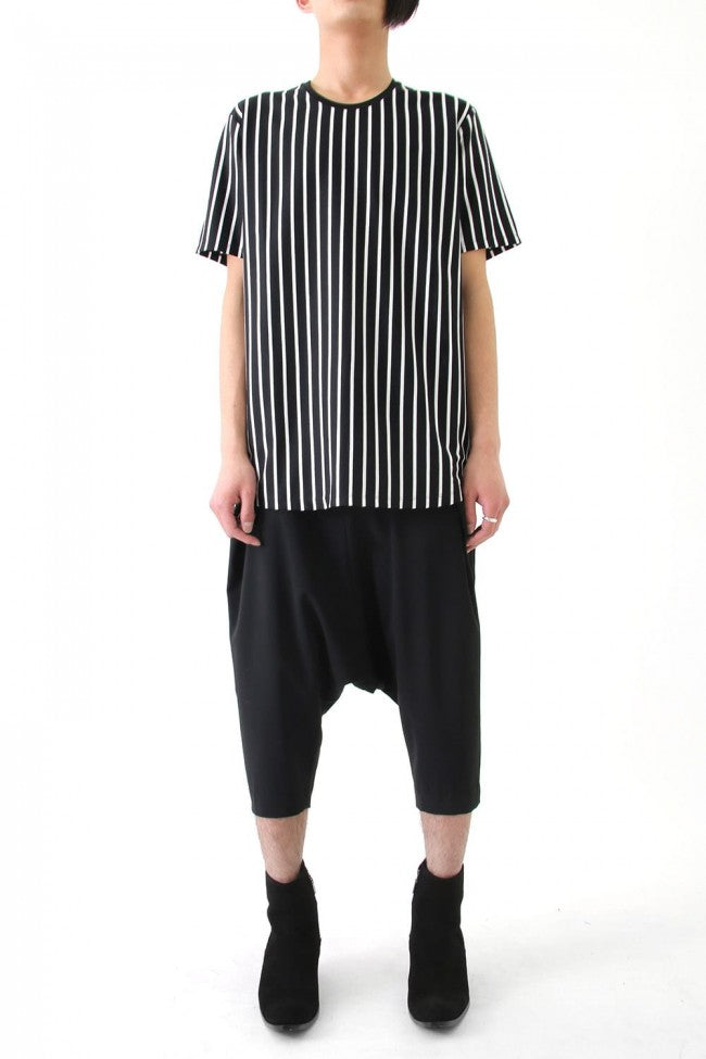 17SS 70/2 Compact Cotton Jersey Cut & Sewn BLACK x OFF WHITE