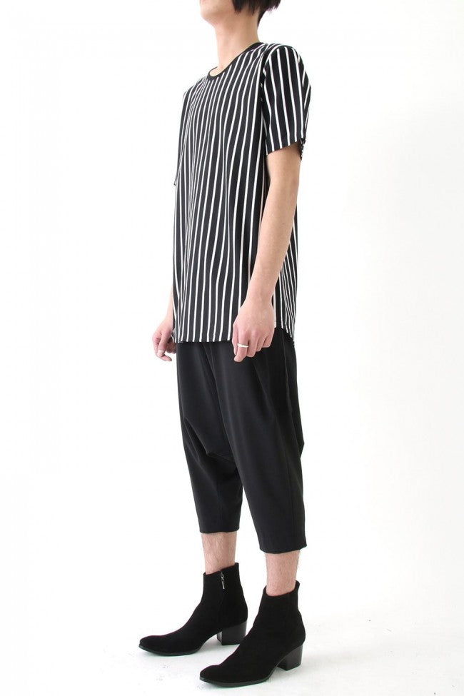 17SS 70/2 Compact Cotton Jersey Cut & Sewn BLACK x OFF WHITE