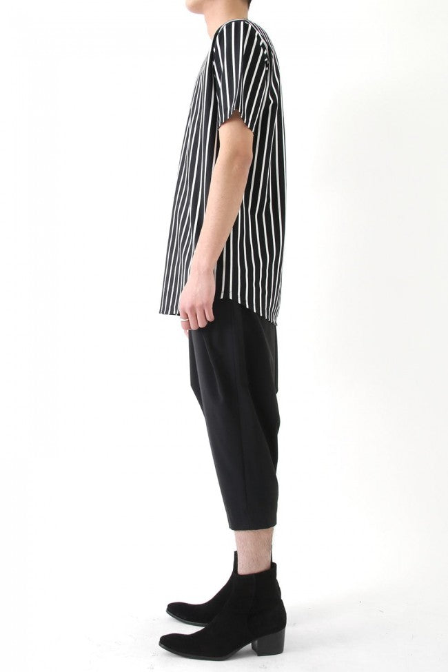 17SS 70/2 Compact Cotton Jersey Cut & Sewn BLACK x OFF WHITE