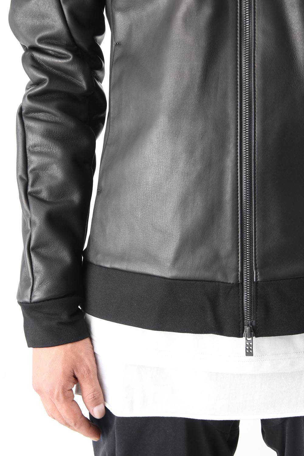 Hooded Jacket Stretch Deer Leather