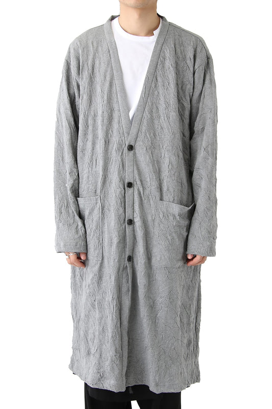 Long Cardigan C/E Washer Plain Stitch Fabric