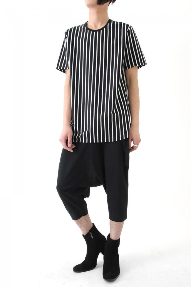 17SS 70/2 Compact Cotton Jersey Cut & Sewn BLACK x OFF WHITE