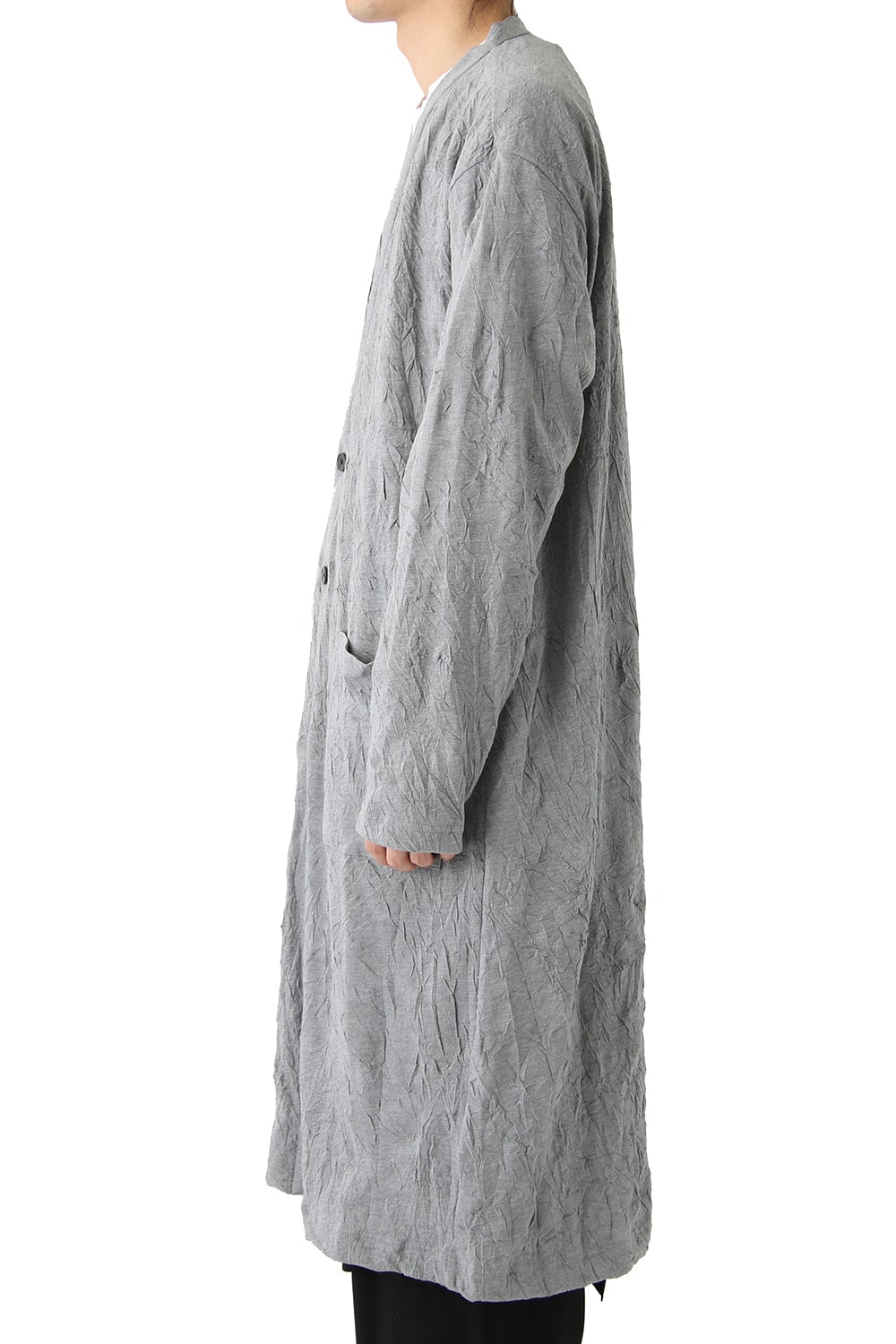 Long Cardigan C/E Washer Plain Stitch Fabric