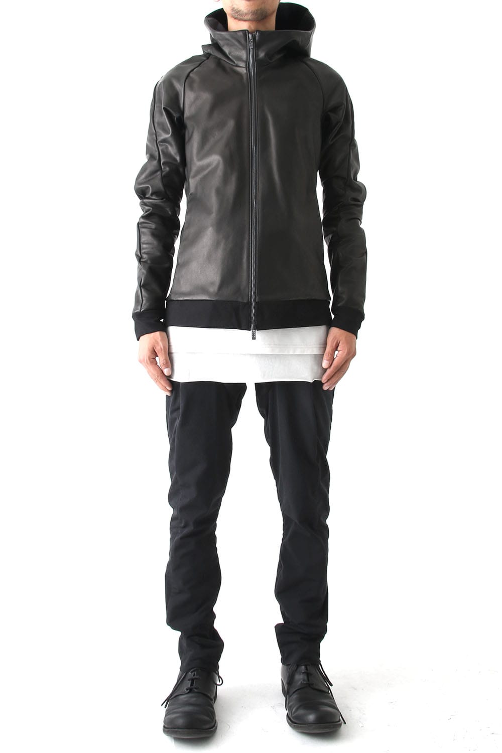 Hooded Jacket Stretch Deer Leather