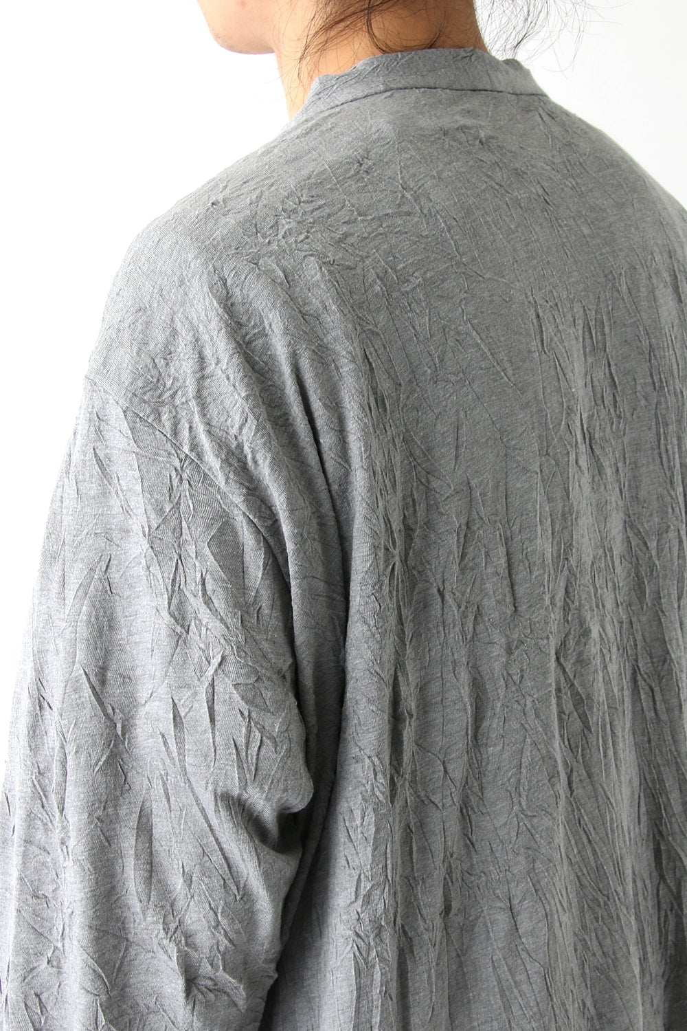 Long Cardigan C/E Washer Plain Stitch Fabric