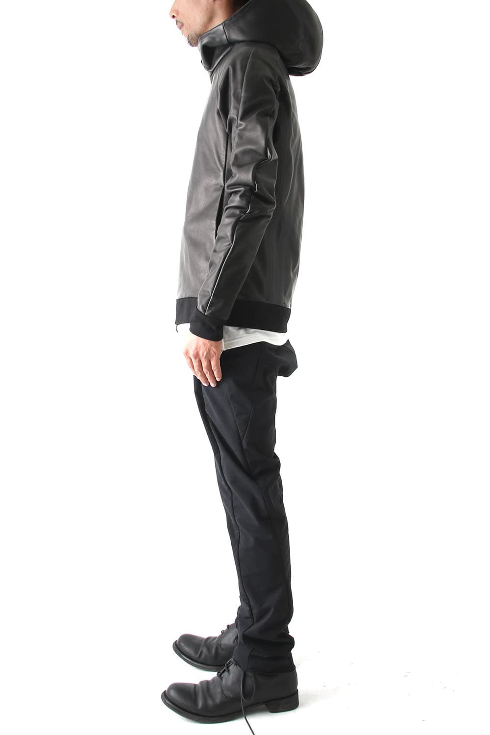 Hooded Jacket Stretch Deer Leather