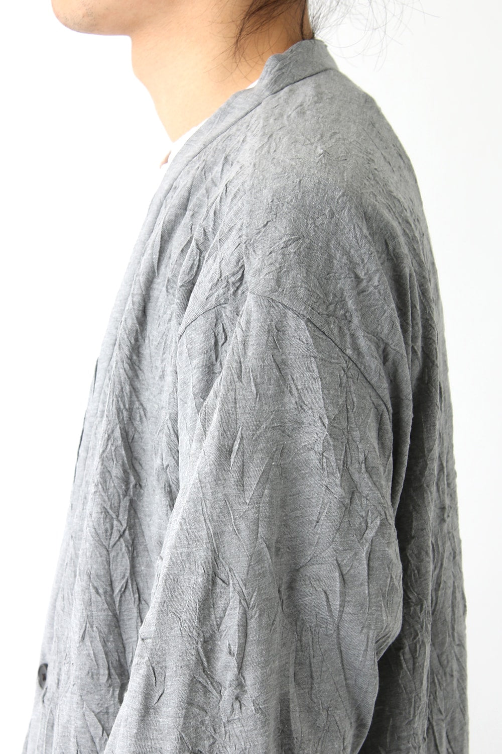 Long Cardigan C/E Washer Plain Stitch Fabric