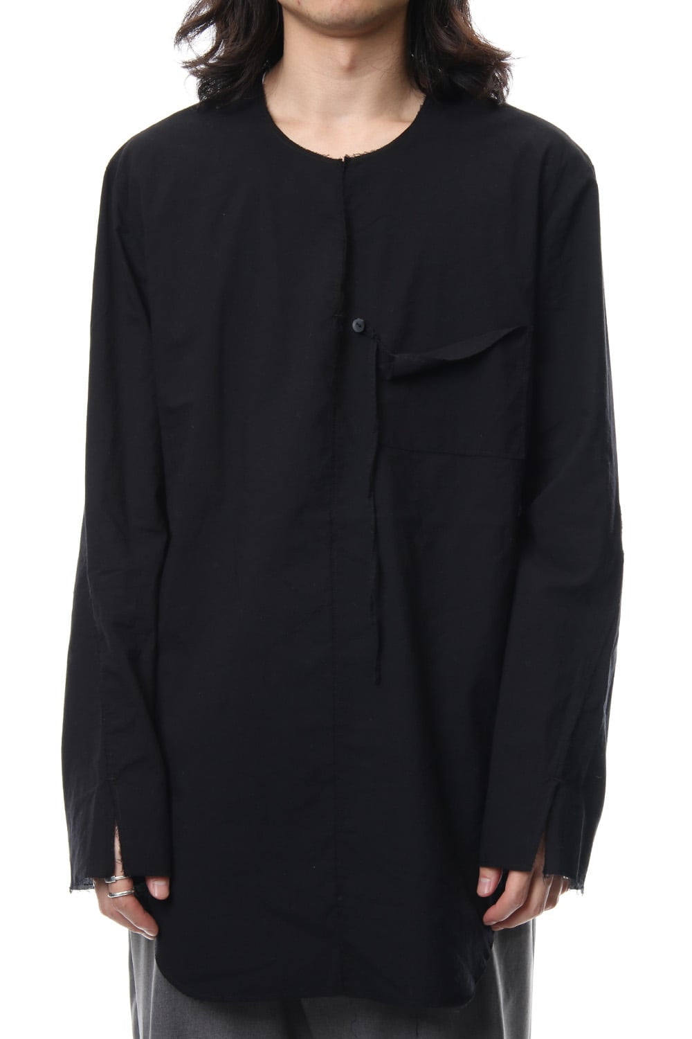 BUTTON & STRING TUNIC BLACK