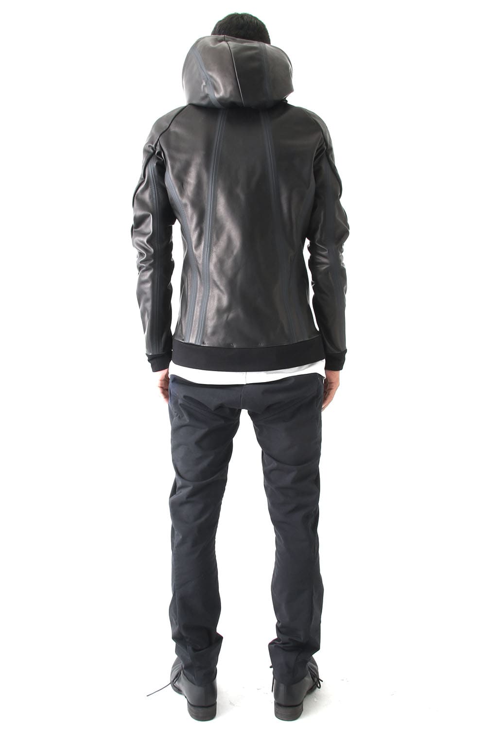Hooded Jacket Stretch Deer Leather