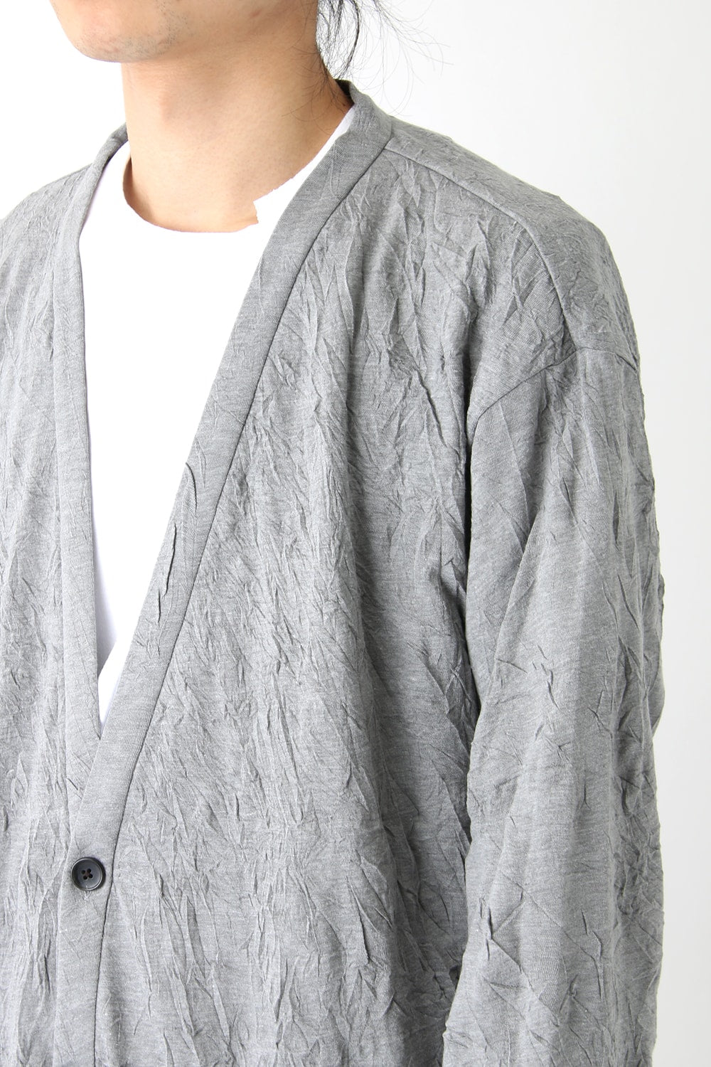 Long Cardigan C/E Washer Plain Stitch Fabric