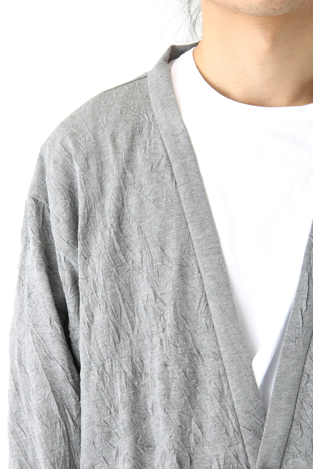 Long Cardigan C/E Washer Plain Stitch Fabric