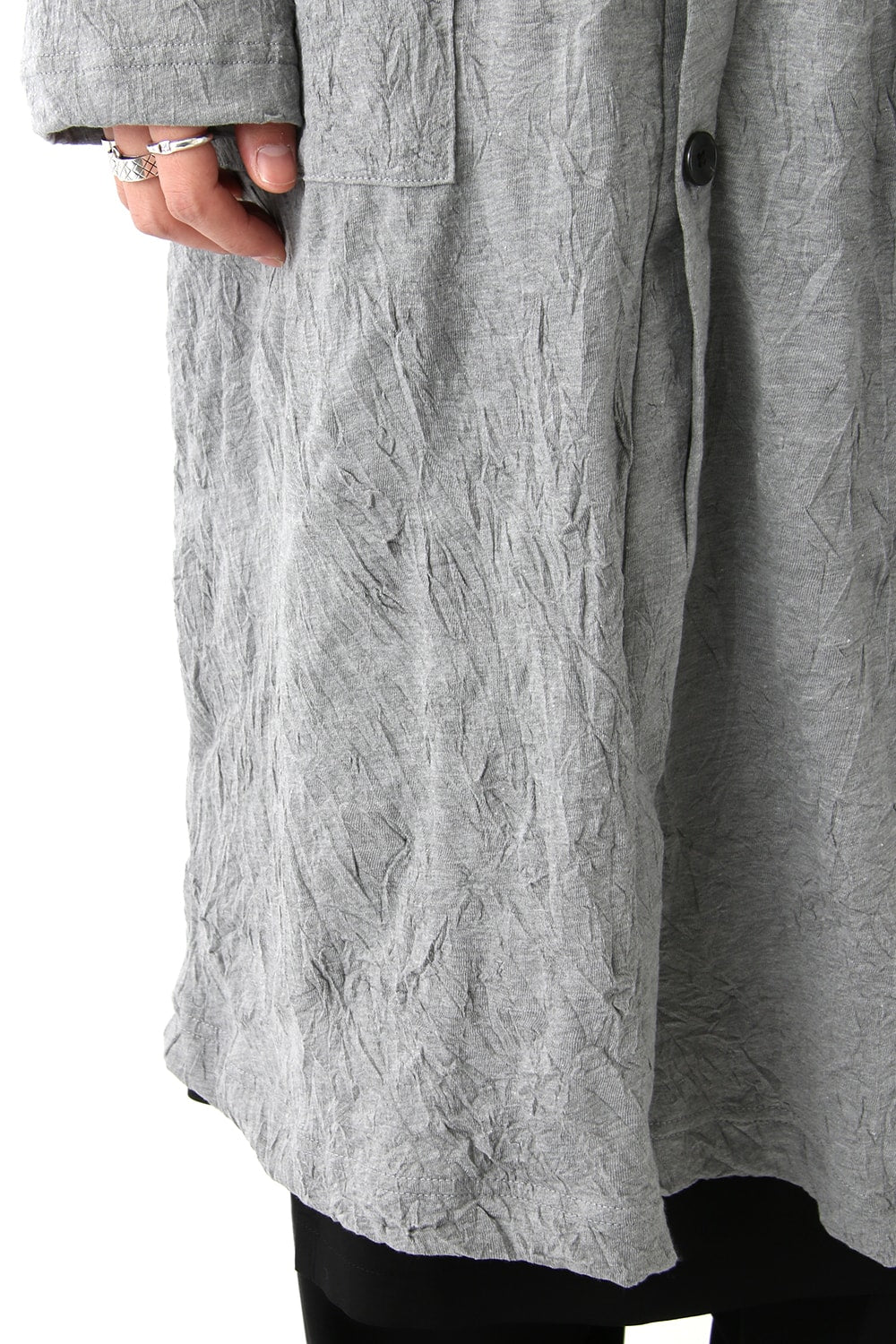 Long Cardigan C/E Washer Plain Stitch Fabric