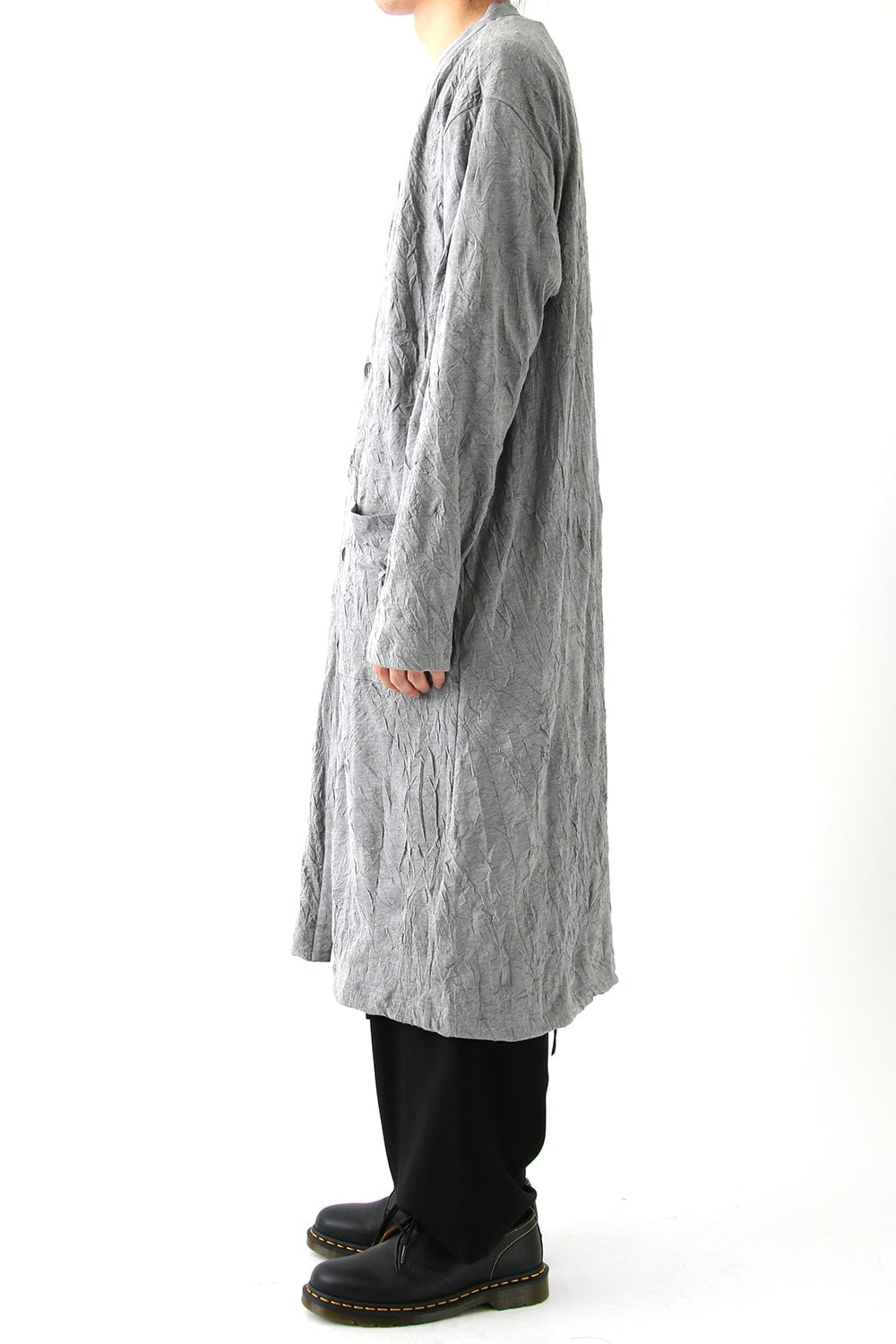 Long Cardigan C/E Washer Plain Stitch Fabric