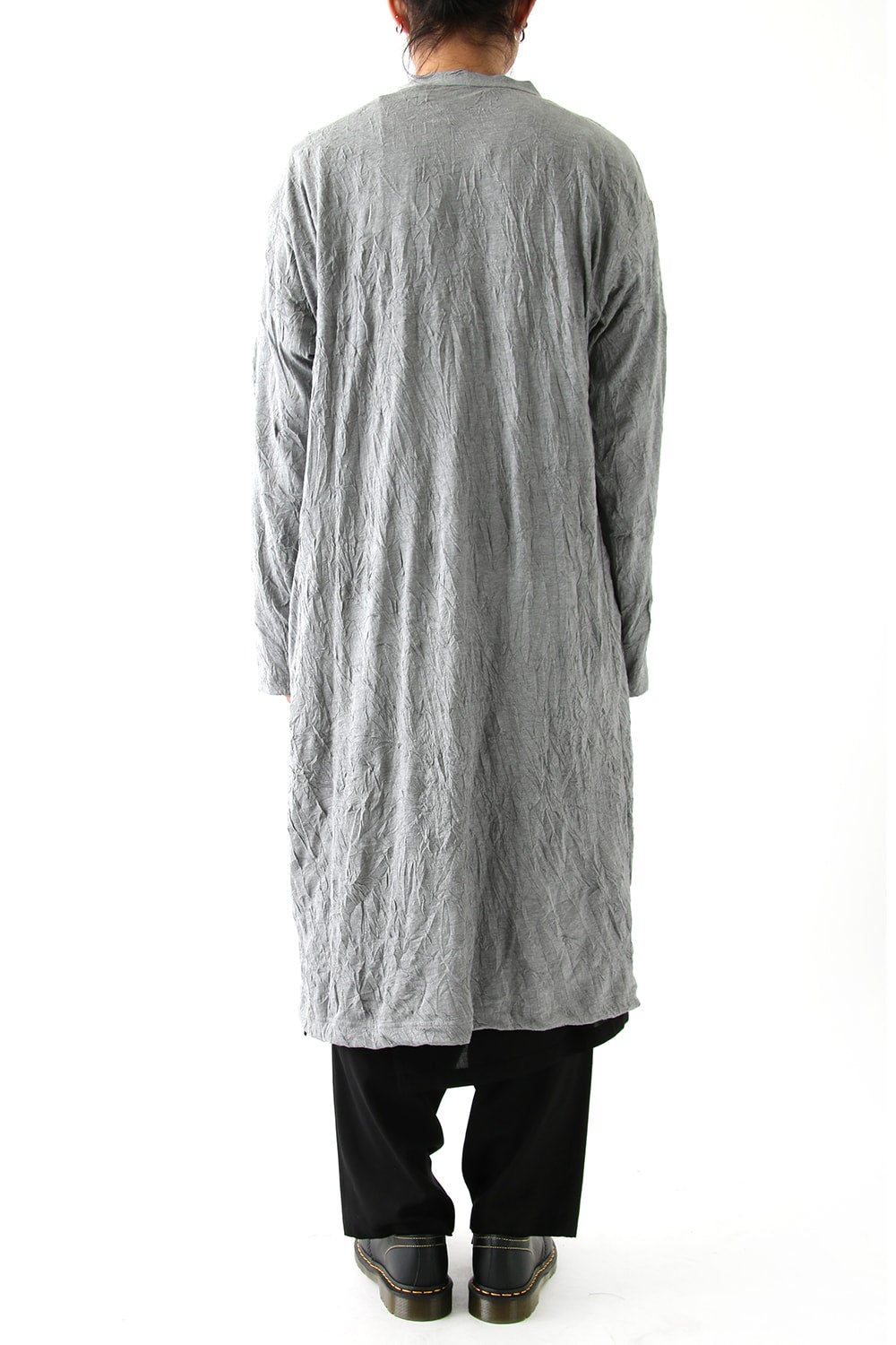 Long Cardigan C/E Washer Plain Stitch Fabric