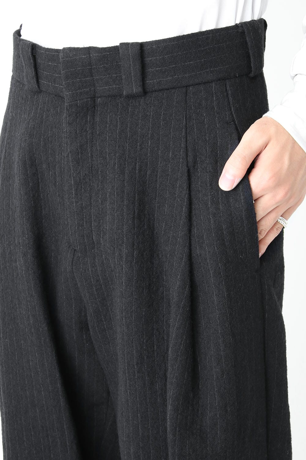 Cropped Pants Wool Stripe