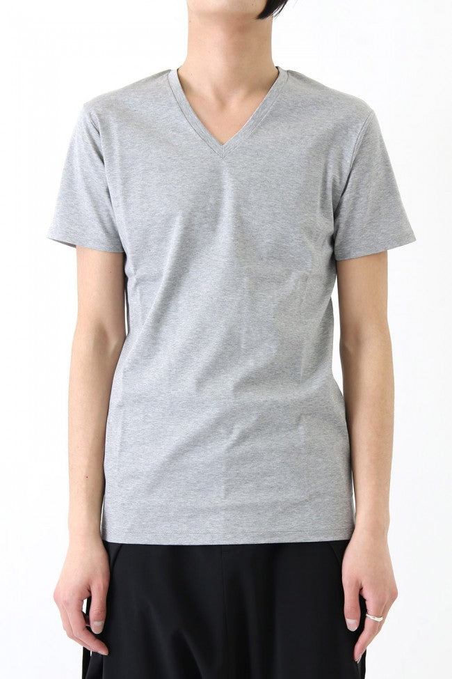 17SS 60/1 Bio Mercerization Smooth Round Tail V-Neck Cut-Sew GRAY