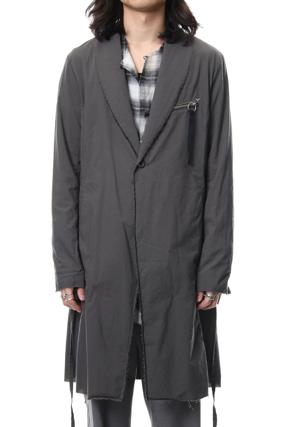 GRUNGE ROBE COAT ASH