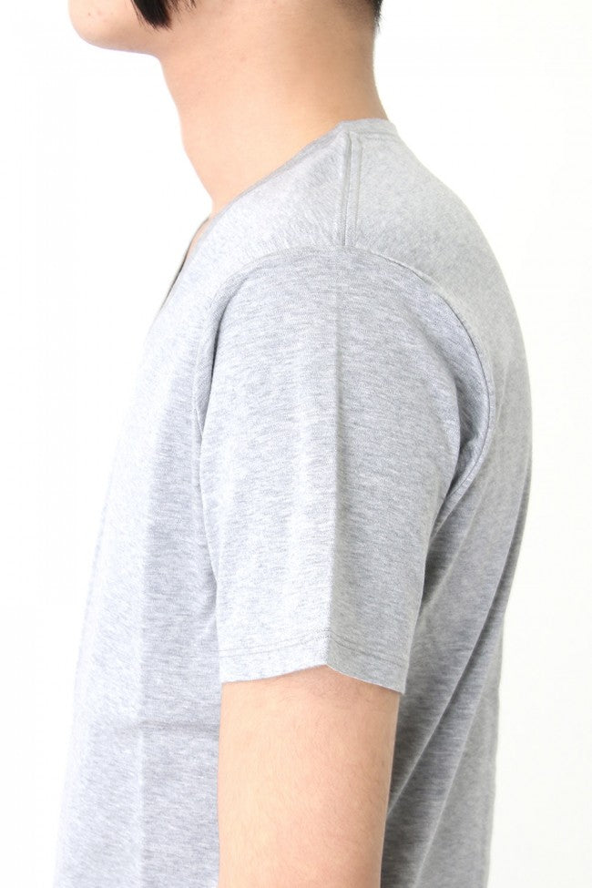 17SS 60/1 Bio Mercerization Smooth Round Tail V-Neck Cut-Sew GRAY