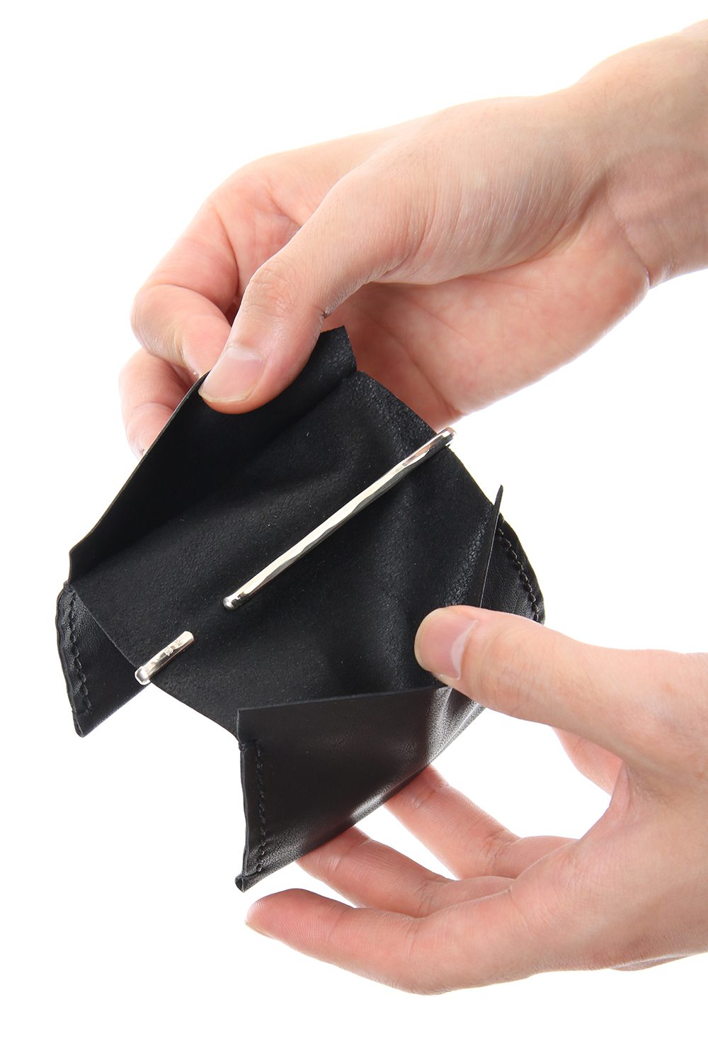 Double Card Case + Money Clip Hammered