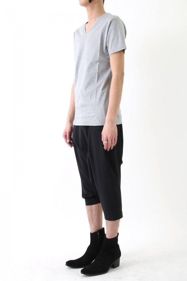 17SS 60/1 Bio Mercerization Smooth Round Tail V-Neck Cut-Sew GRAY