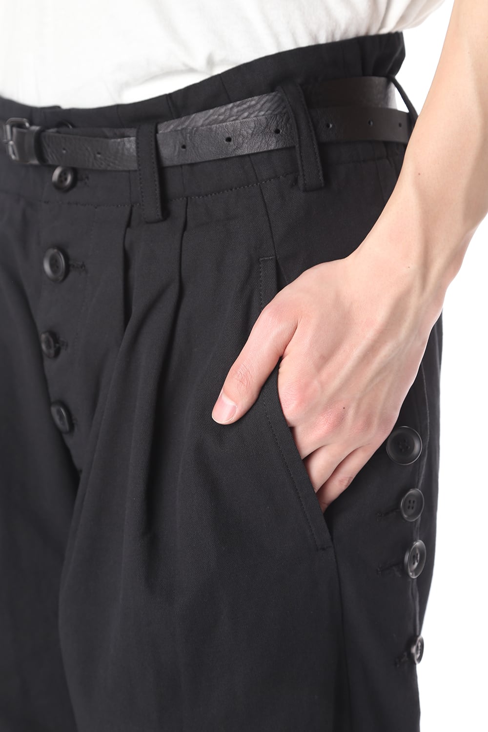 マルチボタン タックパンツ ベルト付き