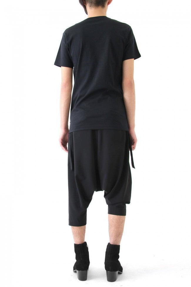 17SS 60/1 Bio Mercerization Smooth Round Tail V-Neck Cut-Sew BLACK