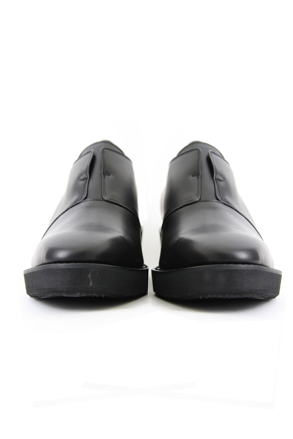 SMOOTH OIL COW SLIP-ON SHOES / PALTFORM SOLE