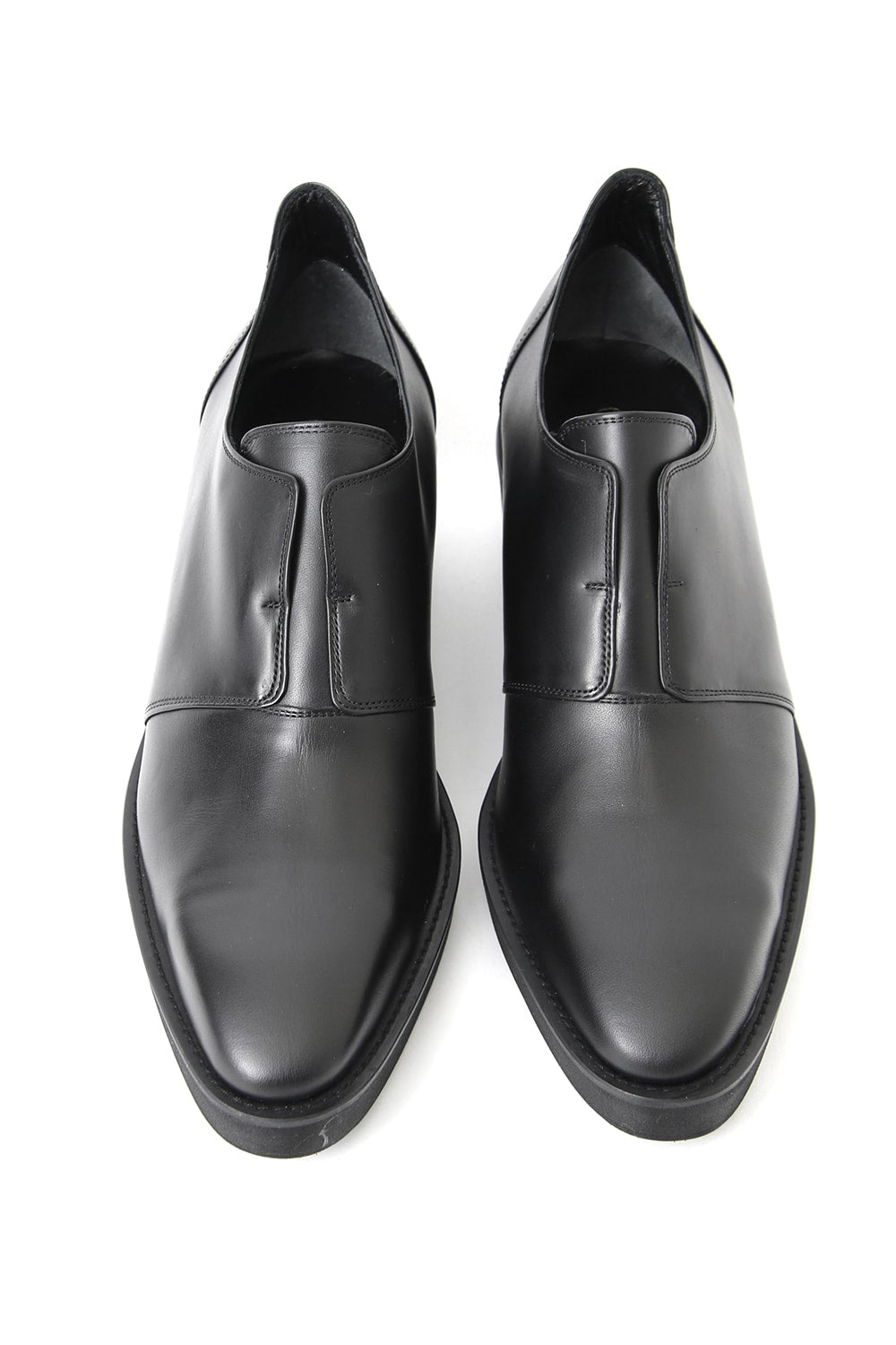 SMOOTH OIL COW SLIP-ON SHOES / PALTFORM SOLE