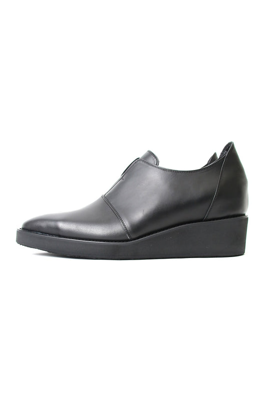 SMOOTH OIL COW SLIP-ON SHOES / PALTFORM SOLE