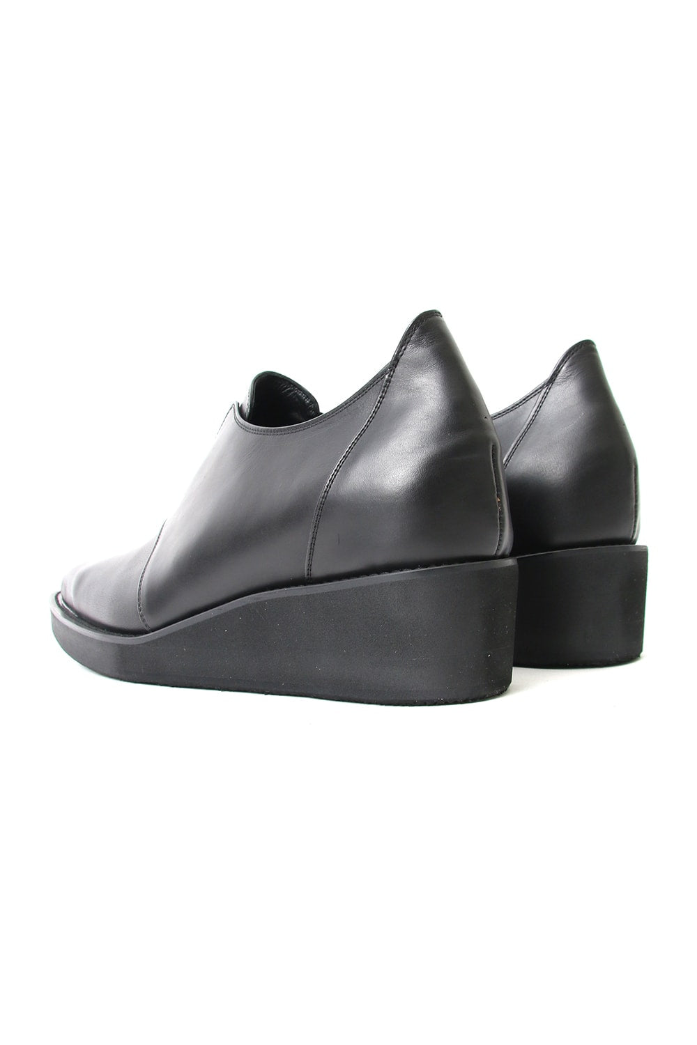 SMOOTH OIL COW SLIP-ON SHOES / PALTFORM SOLE