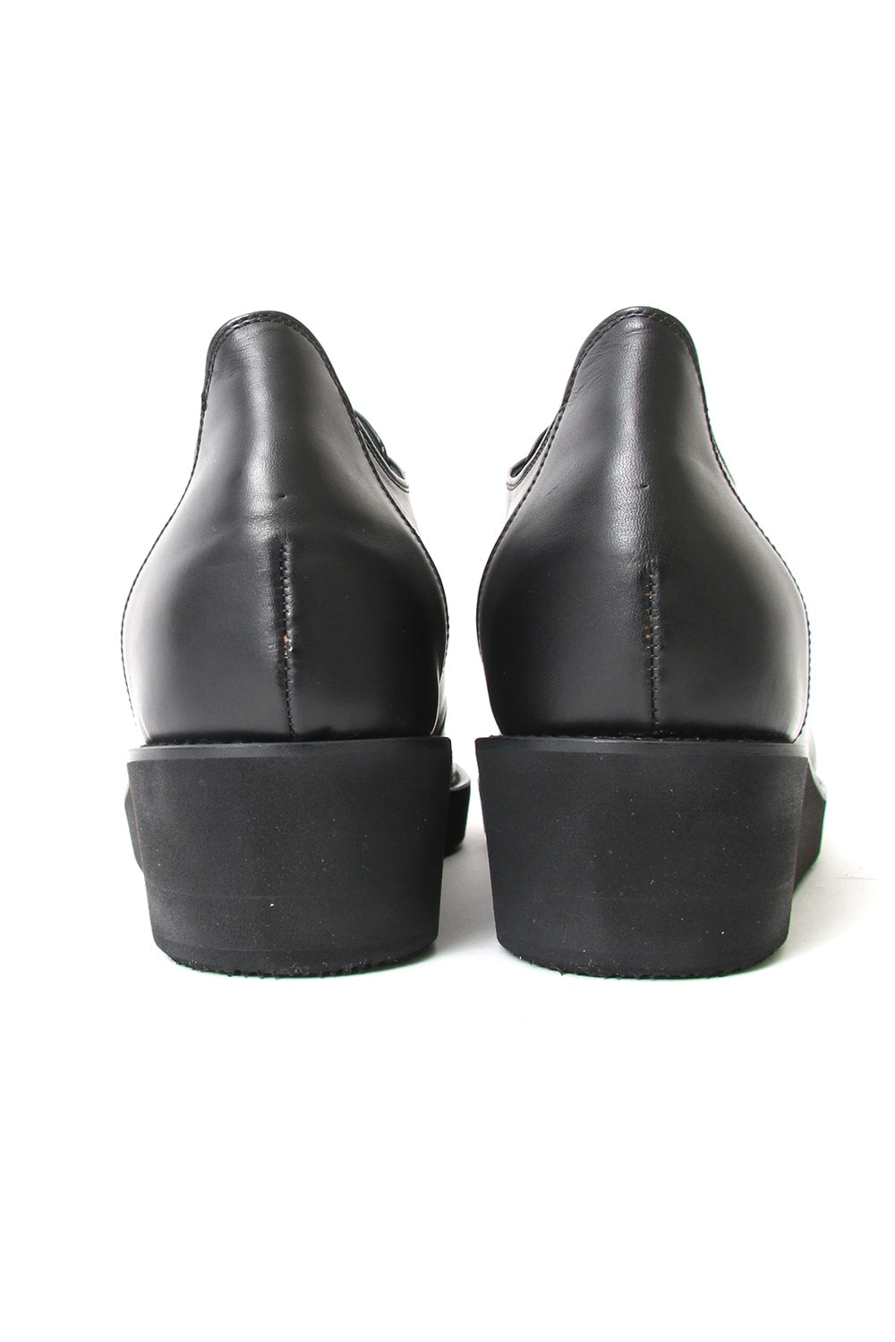 SMOOTH OIL COW SLIP-ON SHOES / PALTFORM SOLE